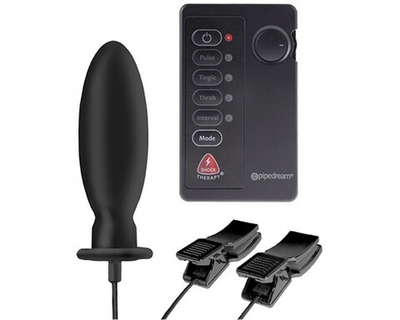 Набор для электростимуляции (зажим для сосков и анальная пробка) Kinky Couples Travel Kit (Цвет: черный)