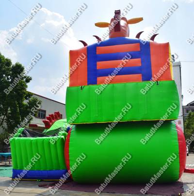 Большая надувная горка "Три дракона" 11*8*7 м