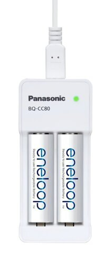 Зарядное устройство Panasonic Basic K-KJ80MCC20USB для 2 акк АА/ААА Ni-MH с USB-выходом + 2шт АА 1900 мАч