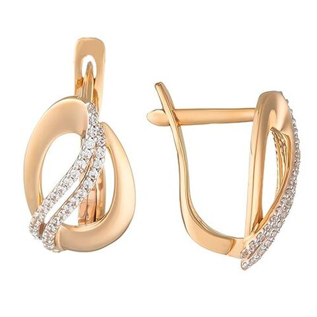 Серьги из золота с фианитами