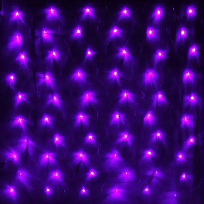 Гирлянда для дома СЕТКА ш1,5* в1,5м 120 ламп LED, прозр.пров.,8 реж, IP-20, Фиолетовый