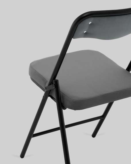 Стул складной Джонни велюр велютто темно-серый каркас черный матовый