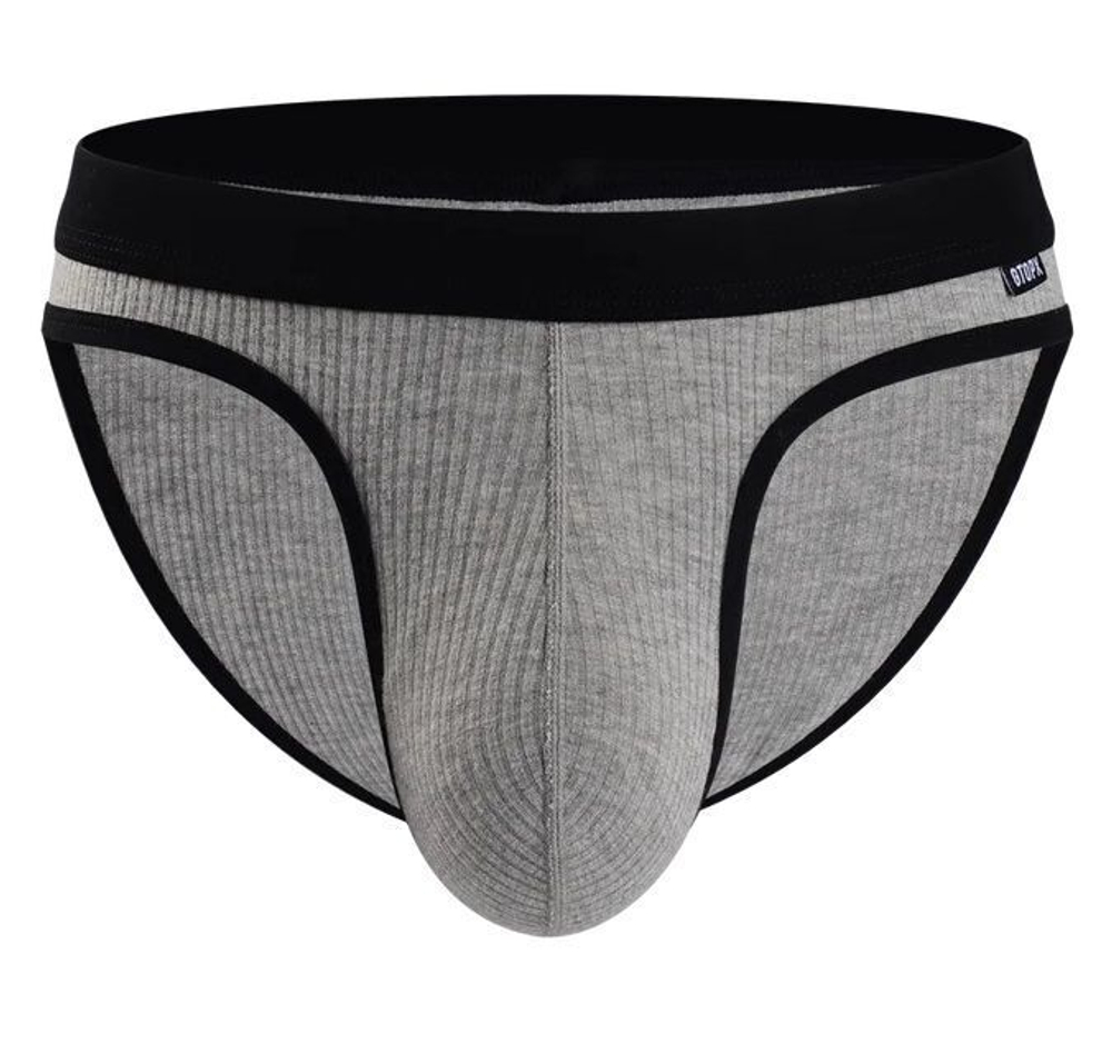 Мужские трусы-брифы в рубчик (Размер: XXXL) (Цвет: коралловый)