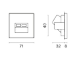 Розетка двойная Ethernet RJ-45 без рамки Voltum S70 VLS060204