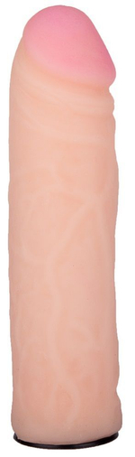 Пояс-трусики с насадкой Glamour Silver - 15,5 см. (Цвет: телесный с черным)