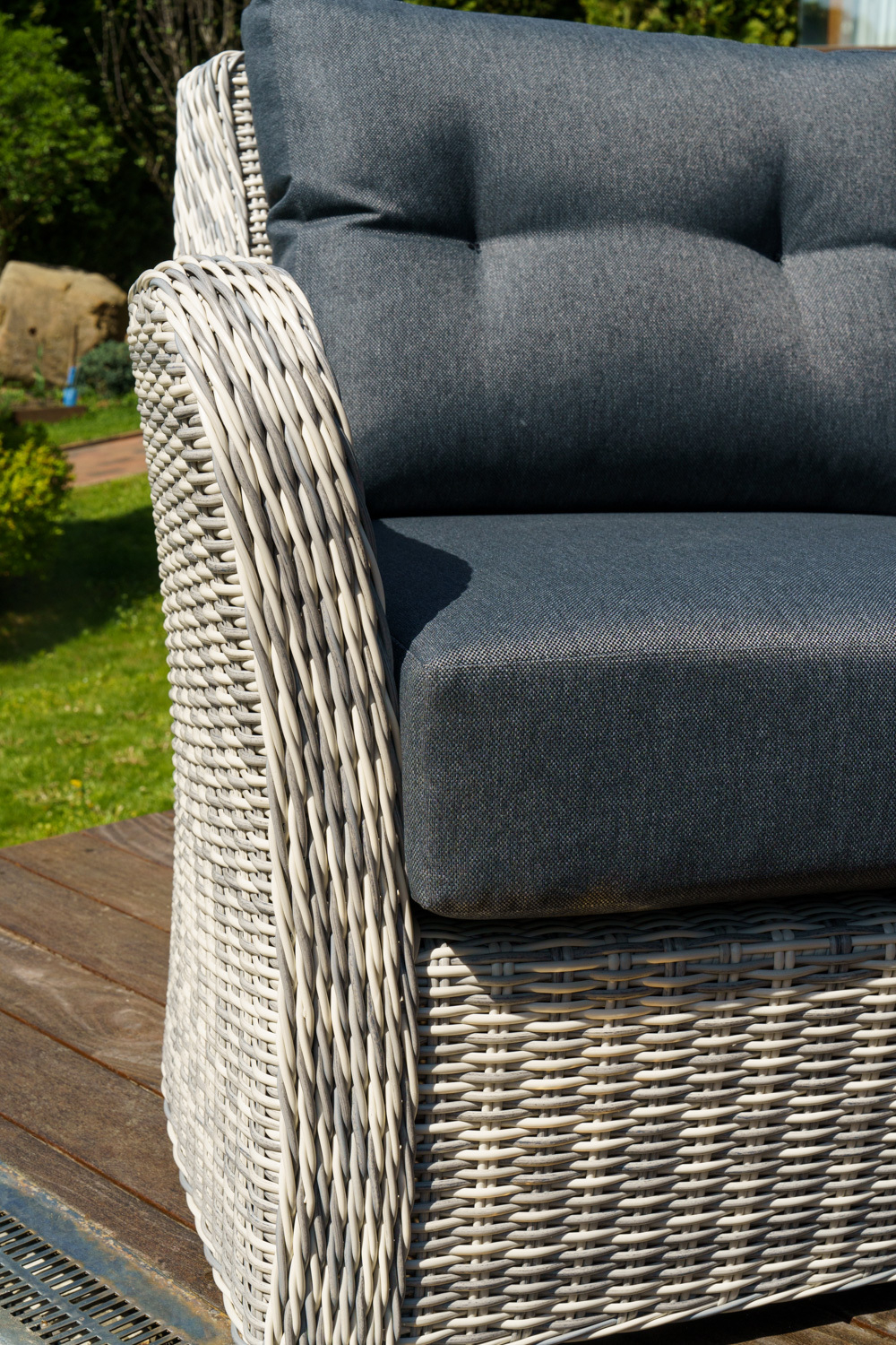 3-х местный диван из искусственного ротанга ВЕНЕЦИЯ (цвет: серый)