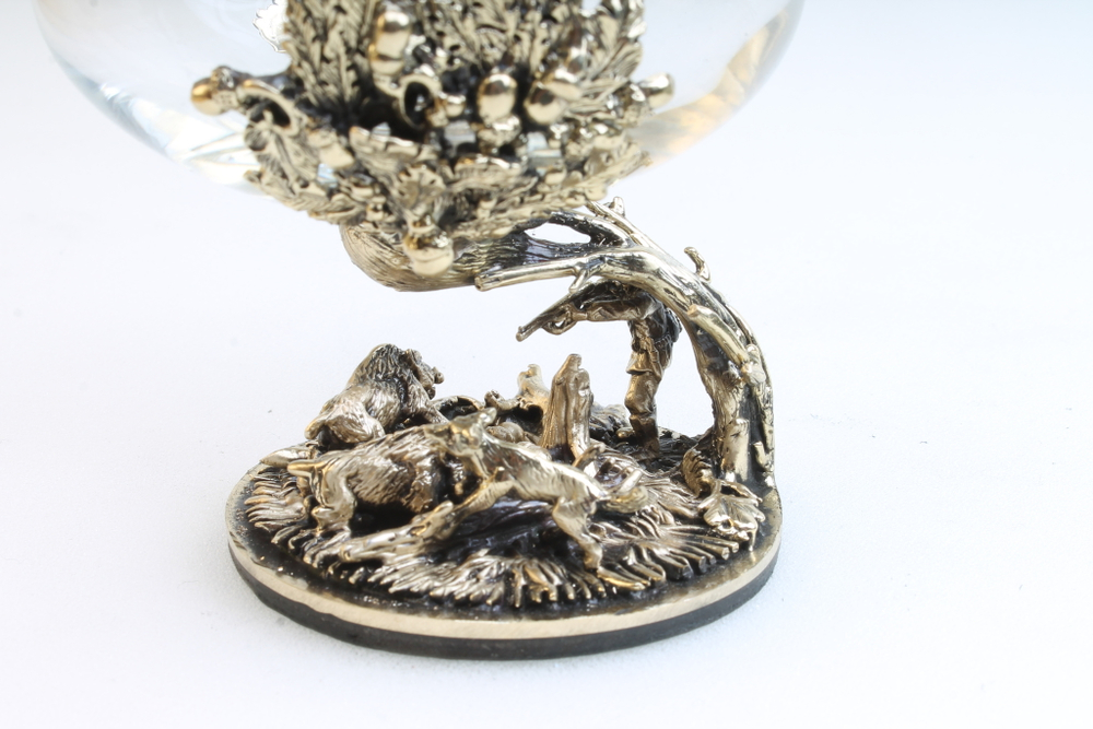 Набор из 2-х бокалов для коньяка "Охота на глухаря" и "Охота на кабана" (подарочный футляр)