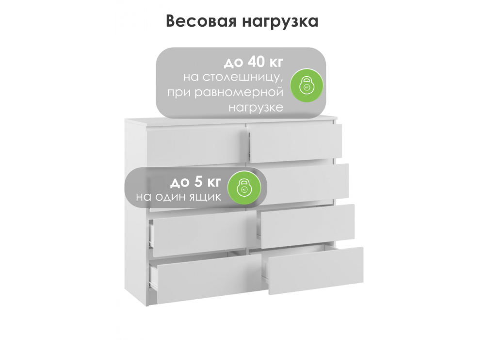 Комод Woodville Мадера 1200.8 лдсп белый