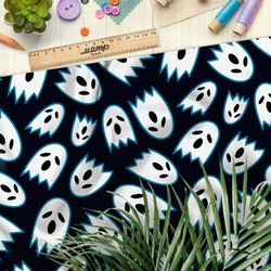 Ткань блэкаут призраки на чёрном фоне