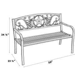 Скамейка садовая из стали ЗВЕЗДА «STAR» — Black