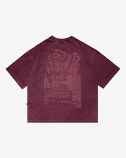 Футболка Omen Burgundy Garment Dyed бордовая