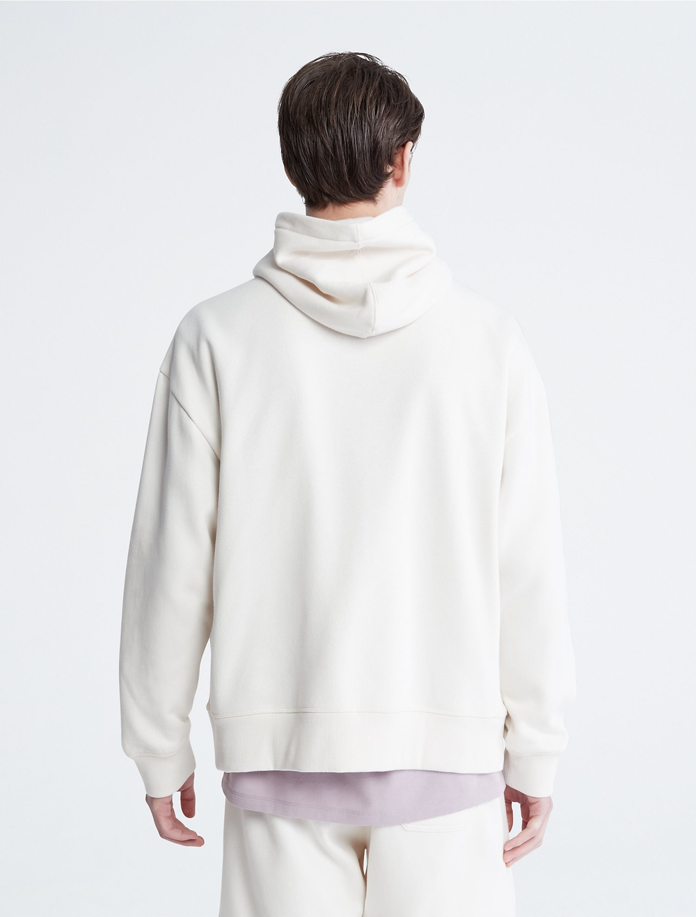 Худи Calvin Klein Relaxed Fit Archive Logo Fleece Bone White