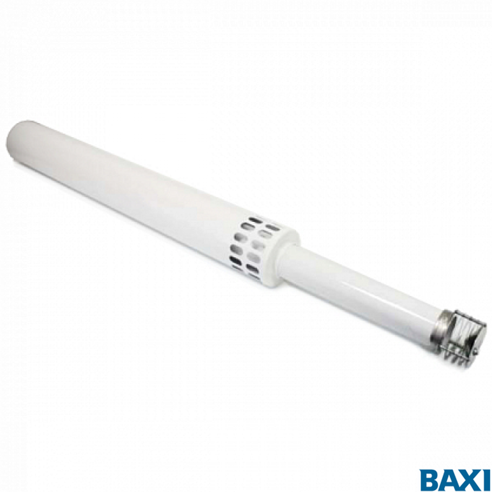 Коаксиальная труба с наконечником диам. 60/100 мм, общая длина 1100 мм, выступ дымовой трубы 350 мм — антиобледeнительное исполнение , KHG71413611