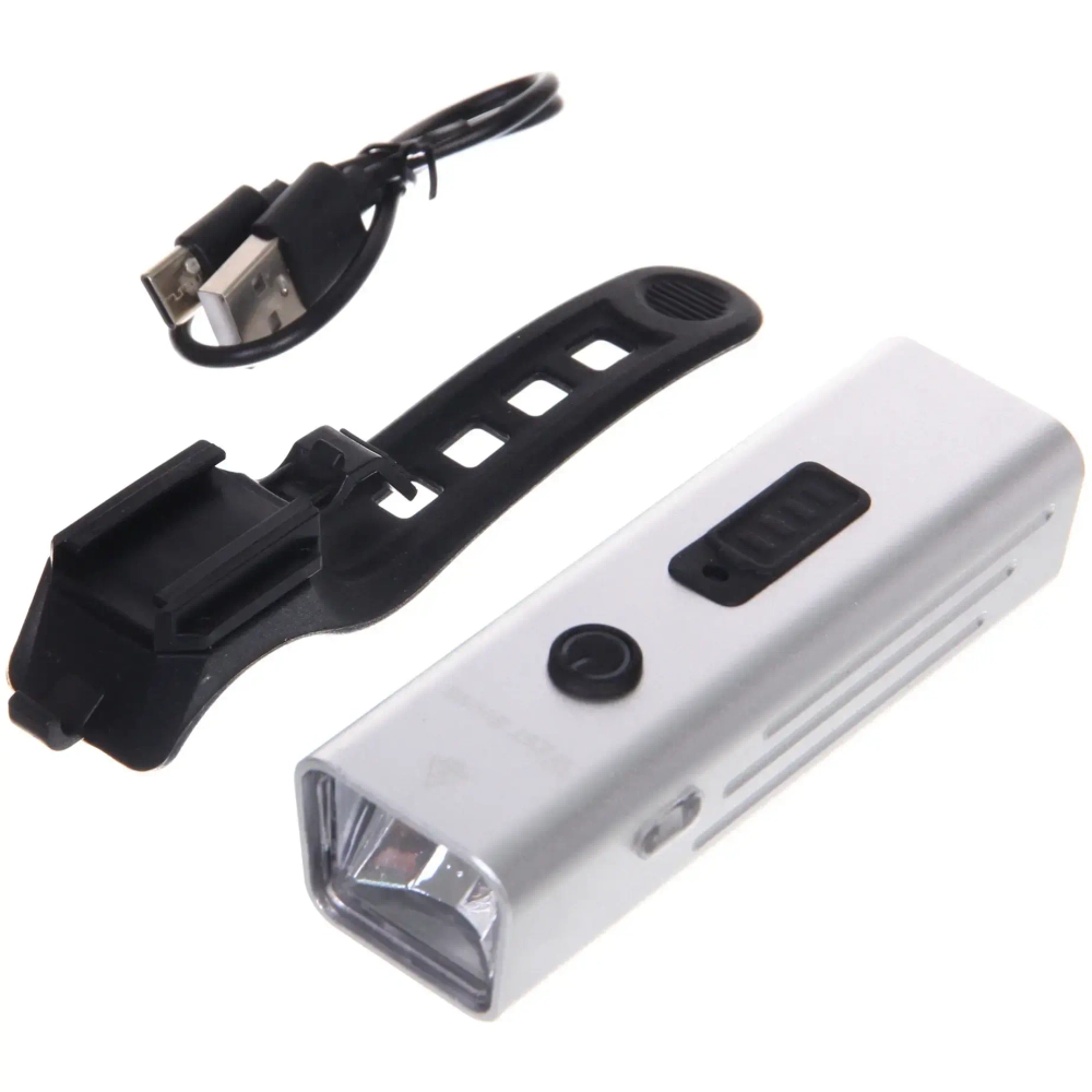Фонарь велосипедный, передний West Biking YP0701416 Silver (аккум. 1800 mAh, Tape-C)