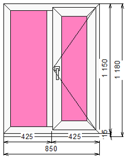 Пластиковое окно 1150 х 850 ТермА Эко