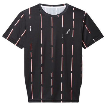 Мужская теннисная футболка Australian Ace T-Shirt With Stripes Print - черный