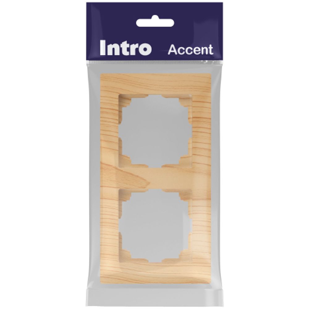 Рамка для розеток и выключателей Intro Accent 6-502-11 на 2 поста, СУ, сосна