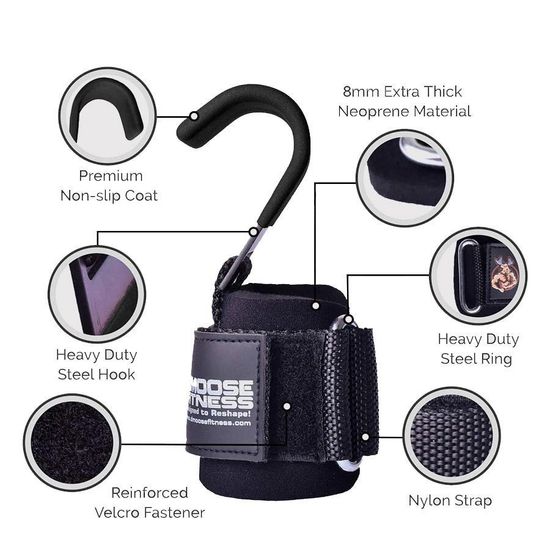 Крючки для фитнеса и тяжелой атлетики DMOOSE FITNESS