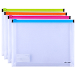 Папка-конверт на молнии DELI "RIO", А5, 0,18 мм, ассорти