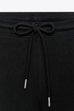 ZARA БРЮКИ-КЛЕШ ИЗ ИНТЕРЛОКА, ЧЕРНЫЙ