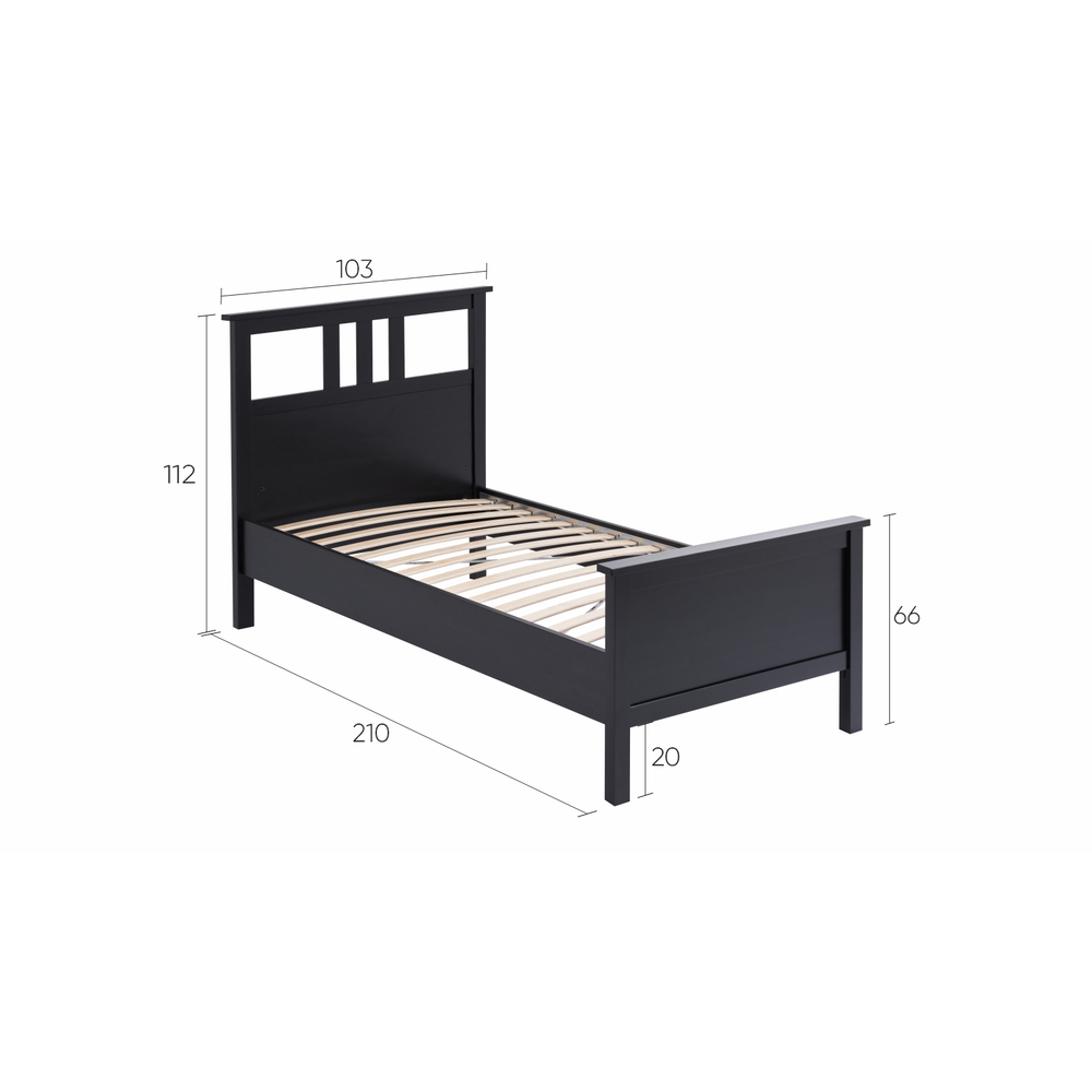 Односпальная кровать, КЫМОР (HEMNES), 90х200 см, черный