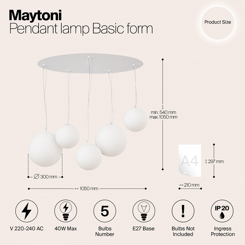 Подвесной светильник Maytoni Basic form MOD321PL-05W1
