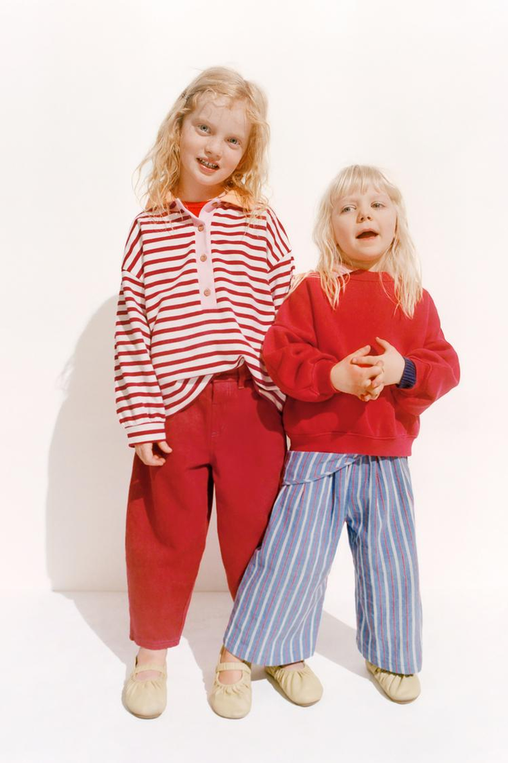 ZARA TIMELESS - БРЮКИ-ПАРЕО В ПОЛОСКУ, СИНИЙ