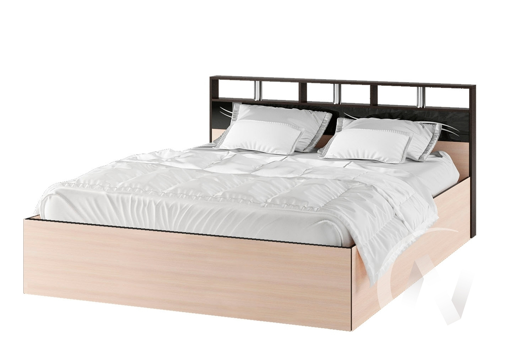 Кровать 1;4м Спальня Эрика (венге/ дуб молочный) с осн. ортопед. с подьемным механизмом