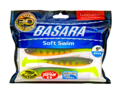 Виброхвост LUCKY JOHN Basara Soft Swim 3D, 5.0in (127 мм), цвет PG01, 4 шт.