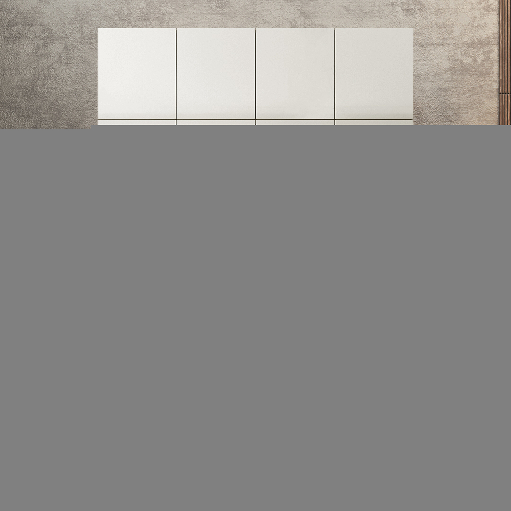 Шкаф Агератум МДФ четырехсекционный с антресолью Лайн флай (0,27) А10029 матовая - Орех Экко 9459  220*45*260