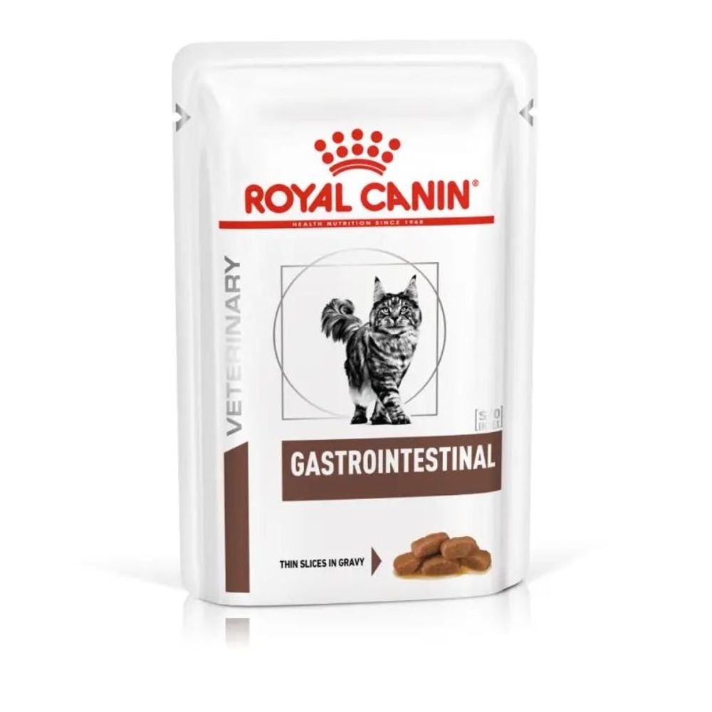 Влажный диетический корм для кошек Royal canin Gastro Intestinal кусочки в соусе, Пауч 85 г Влажный диетический корм для кошек Royal canin Gastro Intestinal кусочки в соусе, Пауч 85 г