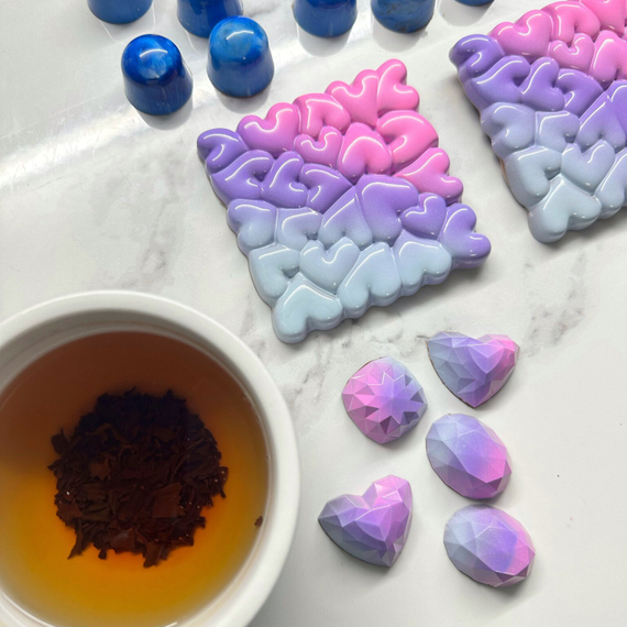 819 | Форма для шоколадных плиток &quot;Сердца&quot; (275*135мм)