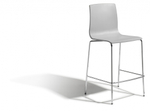 Стул полубарный пластиковый Scab Design Alice Barstool, хром, светло-серый