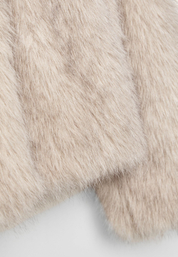 STRADIVARIUS Укороченная шуба из искусственного меха, каменный