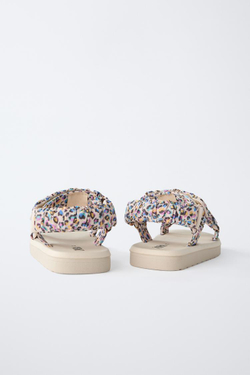 ZARA САНДАЛИИ С ПРИНТОМ, РОЗОВЫЙ