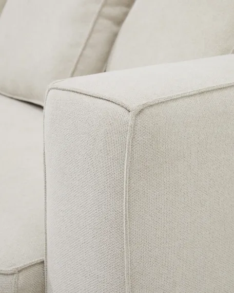 3-местный диван-кровать Marela бежевый шенилл с кушеткой слева, 276 см