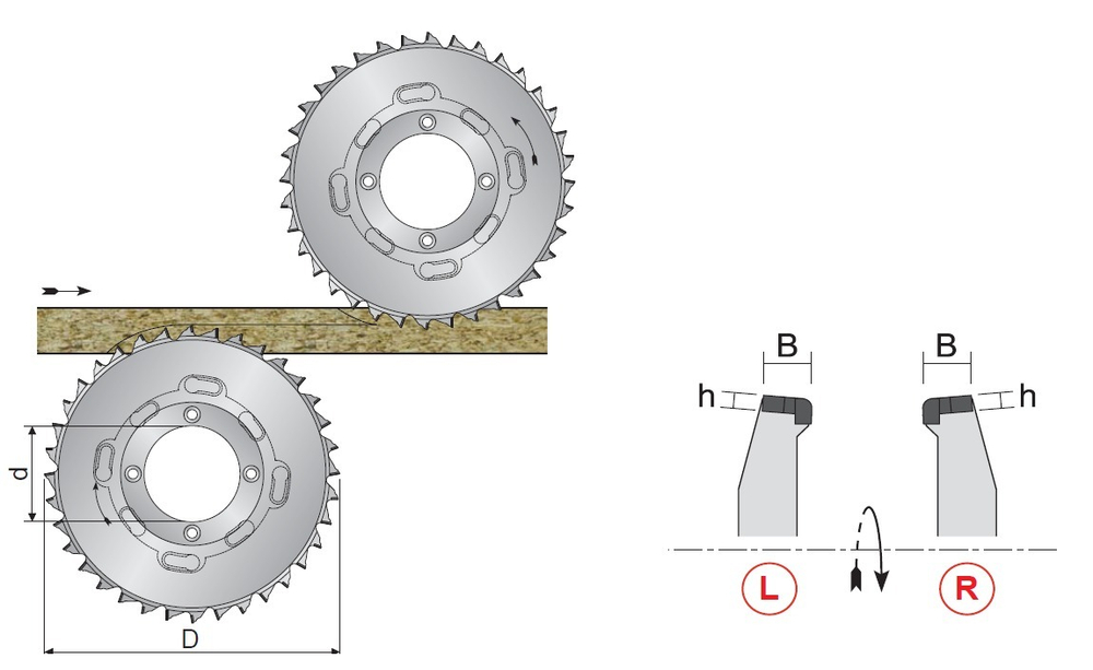 PCD дробитель D.210x14.5x80 Z14+8+6 H=5 LH