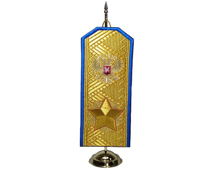 Вымпел на подставке в виде погона Маршал голубой кант