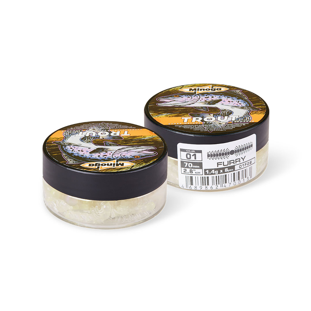 Форелевая приманка "Minoga" FURRY 2,8" (8шт) 70мм, 1,4гр, цвет 01