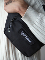 Поясная сумка Город Горький черная с шевроном липучкой маленькая