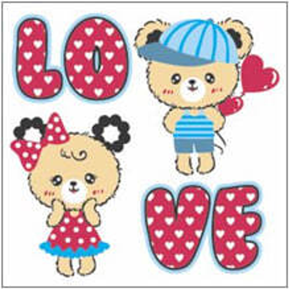 LOVE Салфетки 1 слойные 24Х24 40л*32
