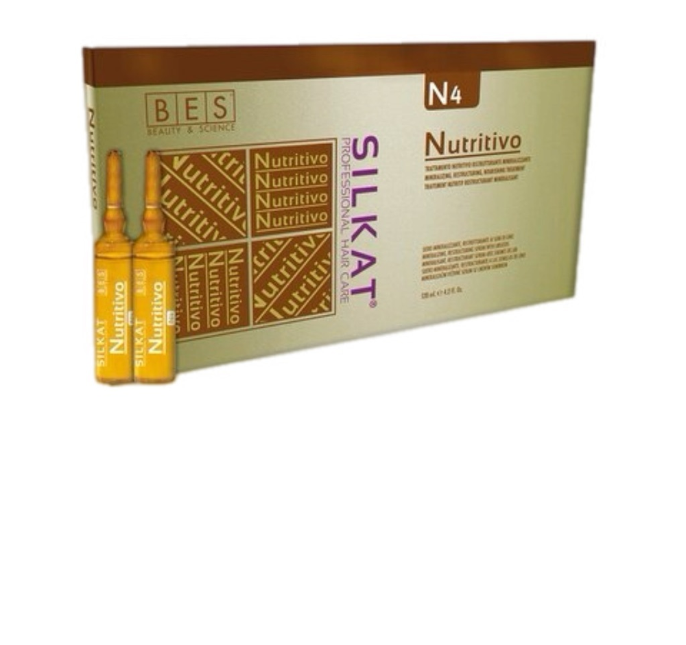 Сыворотка питательная для поврежденных волос «Silkat Nutritivo Siero Minerlizzante» N4, BES, 10 мл.х12 шт.