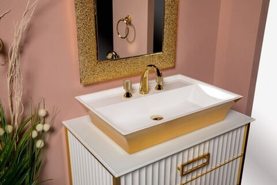 Тумба без раковины Armadi Art Monaco 80 белая золото