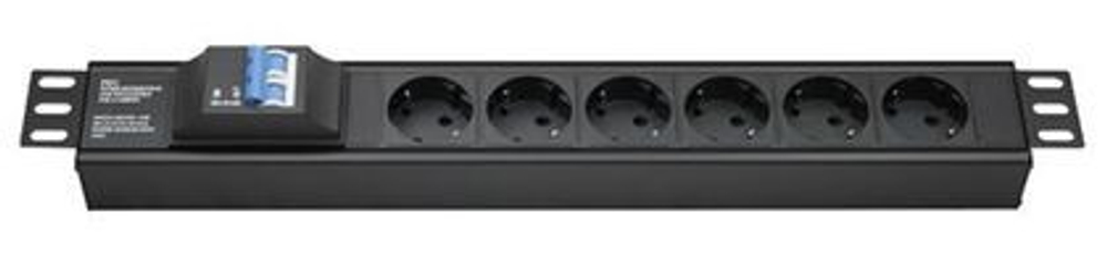Блок розеток 19", 6 розеток DKC R519SH6CB