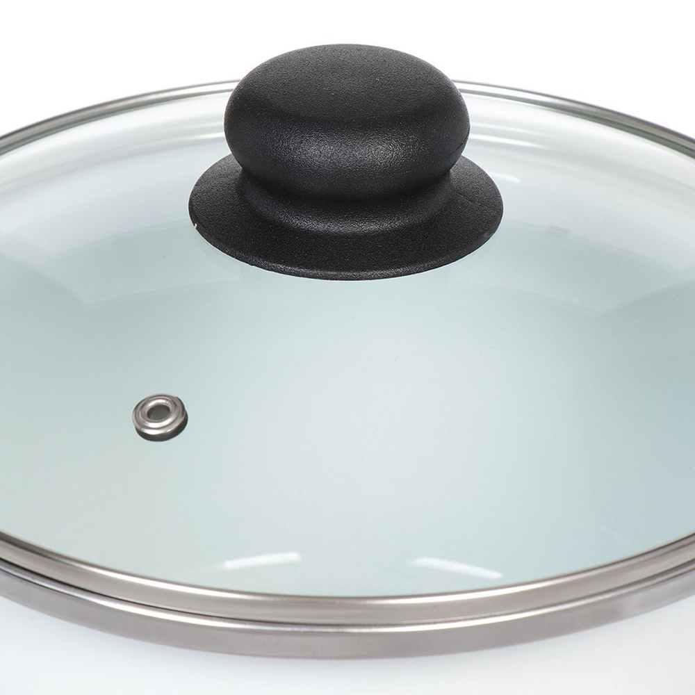 Кастрюля сталь, эмал, 1.5 л, с крыш, Сантэкс, Маки, 1-2415112, индукц