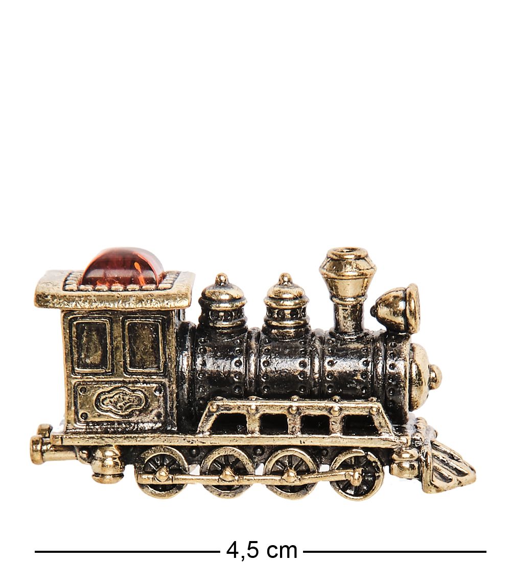 Народные промыслы AM-1947 Фигурка «Паровоз» (латунь, янтарь)