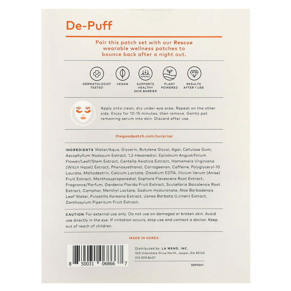 The Good Patch, Патчи для снятия отечности, 3 набора