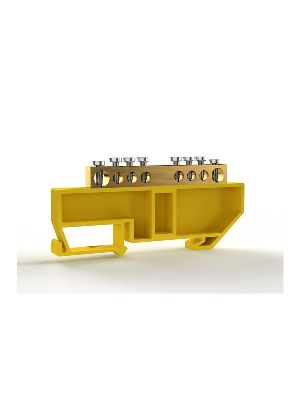 Шина PE "земля" на DIN-изоляторе 6х9мм 8 отвер. латунь TOKOV ELECTRIC TKE-BCB-69-8-DIN/PE