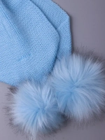 Шарф зимний вязаный с помпонами для детей