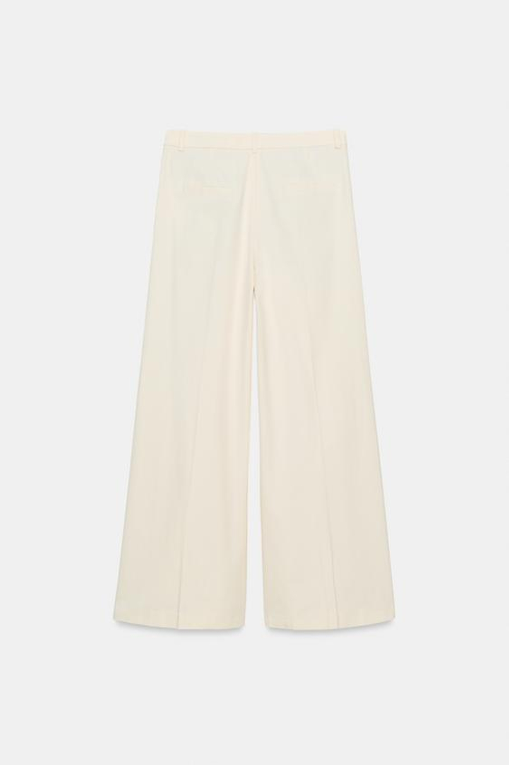 ZARA БРЮКИ WIDE-LEG С ЗАЩИПАМИ — ZW COLLECTION, ЭКРЮ